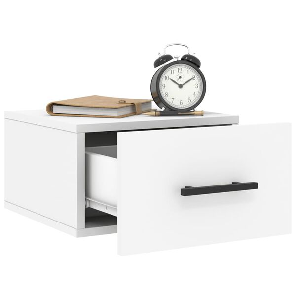 vidaXL Wall-mounted Bedside Cabinet Set of 2 White Engineered wood