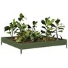 vidaXL Garden Raised Bed Olive green Steel 39.4 x 39.4 x 7.3 in Durable