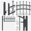 vidaXL Fence Gate with Spear Top Black 40.6" x 39.4" Powder-coated Steel