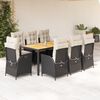 vidaXL Garden Dining Set Black, Cream White