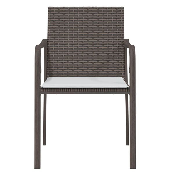vidaXL Garden Chair Set of 6 Brown PE rattan Standard Modern
