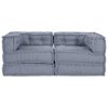 vidaXL Modular Sofa 2 pcs Grey 55.12 x 27.56 x 22.05 in Fabric