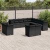 vidaXL Garden Sofa Set Black Poly Rattan Large Modular Garden Sofa Set