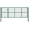 vidaXL Garden Fence Gate with Posts 137.8x47.2" Steel Green