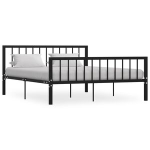 vidaXL Bed Frame Black Metal Full Durable Bed Frame Rectangular