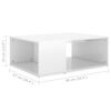 vidaXL Coffee Table High gloss white Engineered wood 35.4 x 26.4 x 13.0 in