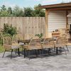 vidaXL Garden Dining Set with Cushion 9 pcs Brown Poly Rattan