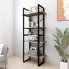 vidaXL Book Cabinet Sonoma Oak, Black Engineered wood, Metal Medium