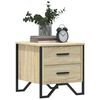 vidaXL Bedside Cabinet Sonoma oak Engineered wood, metal Medium
