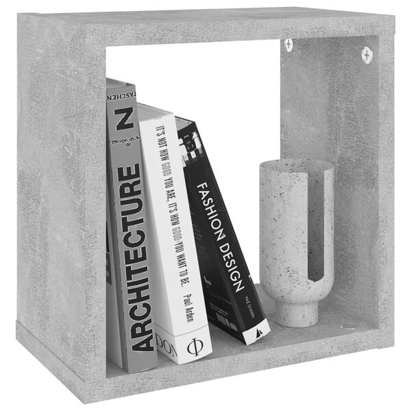 vidaXL Cube Shelf Set of 6 Concrete grey Engineered wood