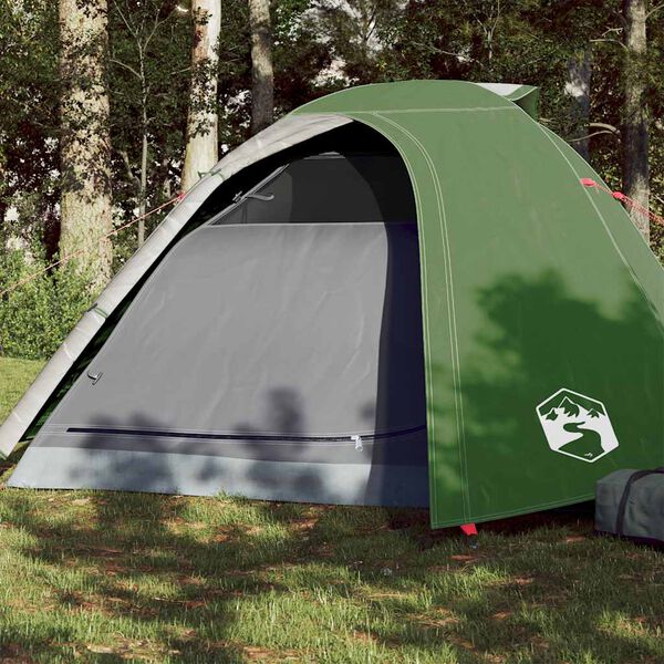vidaXL Camping Tent Dome 4-Person Green Waterproof