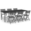 vidaXL Outdoor Dining Set Anthracite and Black