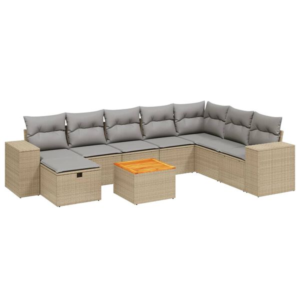 vidaXL Garden Sofa Set Mix beige and light grey