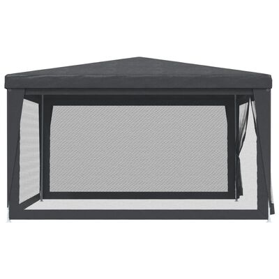 vidaXL Party Tent with 4 Mesh Sidewalls Anthracite 13.1'x13.1' HDPE