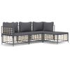 vidaXL Garden Lounge Set Anthracite Poly rattan Medium Modular