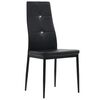 vidaXL Dining Chair Set of 4 Black Faux leather, wooden frame, steel legs