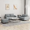 vidaXL Sofa Set Light Grey Polyester, Metal, Textilene, Plywood 2-Seater