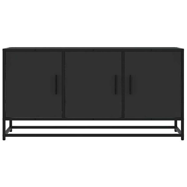 vidaXL TV Cabinet Black Engineered wood, metal Medium TV Cabinet