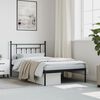 vidaXL Bed Frame Black Powder-Coated Steel 42.1 x 80.0 in Bed Frame