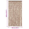 vidaXL Fly Curtain Beige and Dark Brown 39.4x78.7" Chenille