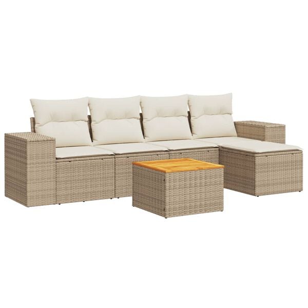 vidaXL Garden Sofa Set Beige, Cream White