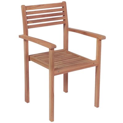 vidaXL Stackable Patio Chairs 8 pcs Solid Teak Wood