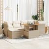 vidaXL Garden Sofa Set Beige and Cream White Poly Rattan Large