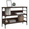 vidaXL Console Table Brown Oak Engineered Wood, Metal