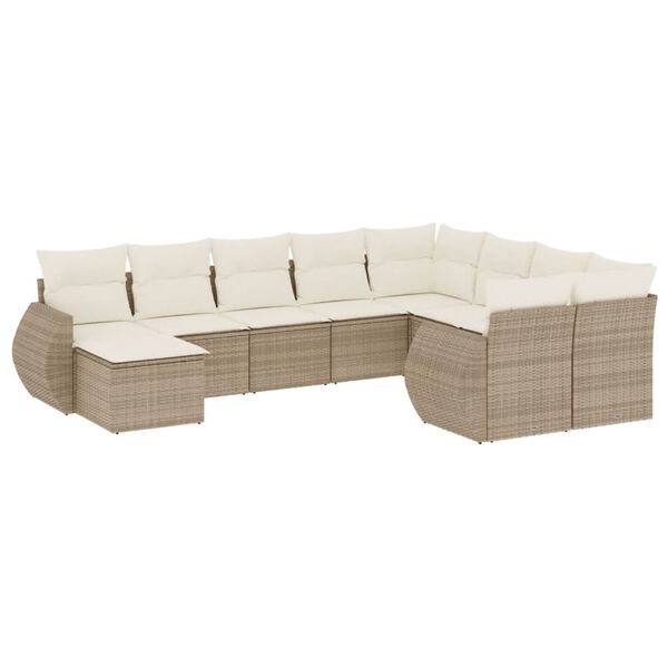 vidaXL Garden Sofa Set Beige, Cream white