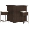 vidaXL Garden Bar Set Brown PE Rattan Medium Removable Covers