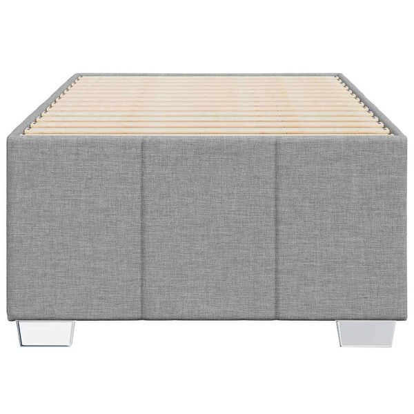 vidaXL Bed Frame Light Grey 100% Polyester, Plywood, Engineered Wood