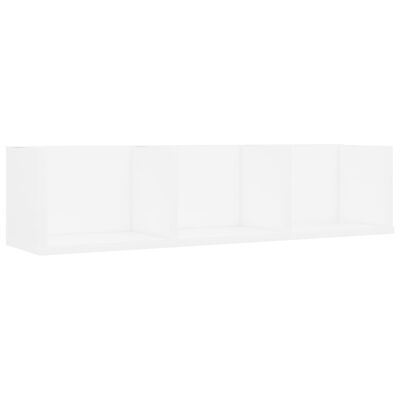 vidaXL CD Wall Shelf White 29.5"x7.1"x7.1" Engineered Wood