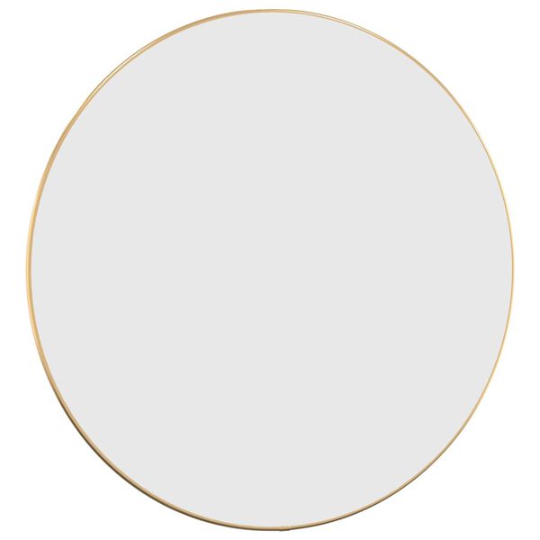 vidaXL Wall Mirror Gold Glass, PVC Ø 23.6 in Wall Mirror Round