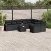 vidaXL Garden Sofa Set Black PE rattan Large Modular Garden Sofa Set