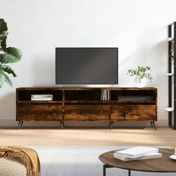vidaXL TV Cabinet Smoked Oak Engineered Wood Large Stylish TV Cabinet