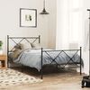 vidaXL Bed Frame Black Steel Single Bed Frame Rectangular
