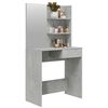 vidaXL Dressing Table Concrete Gray Engineered wood, acrylic Medium