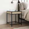 vidaXL Bedside Table Sonoma Oak Engineered Wood, Glass, Steel Standard