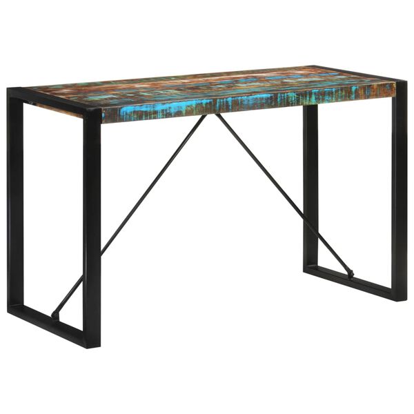 vidaXL Dining Table Multicolour Solid reclaimed wood, powder-coated steel