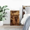 vidaXL Bedside Cabinet Smoked Oak Engineered Wood Medium Bedside Cabinet