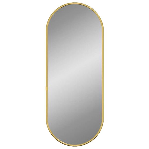 vidaXL Wall Mirror Gold Glass, PVC 20x8 in Wall mounting Wall Mirror