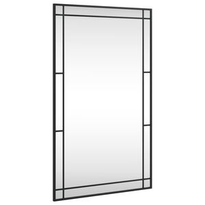 vidaXL Wall Mirror Black Glass 23.6 x 39.4 in Wall mounting