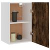 vidaXL Hanging Cabinet Smoked oak Engineered wood, glass 15.6x12.2x23.6 in