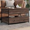 vidaXL Coffee Table Brown Oak Engineered Wood, Metal Medium