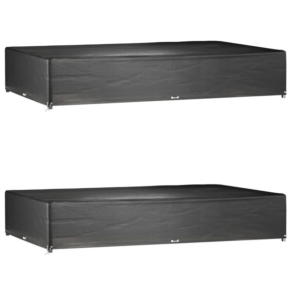 vidaXL Garden Furniture Cover Set of 2 Black Polyethylene, Aluminum