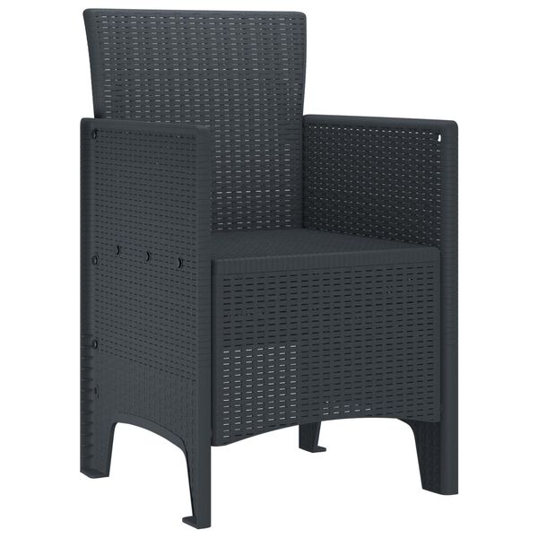 vidaXL Garden Chair 2 pcs Anthracite 53 x 49 x 85 cm PP