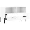 vidaXL TV Cabinet High gloss white Engineered wood, iron