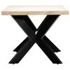 vidaXL Dining Table Bleached white, black legs
