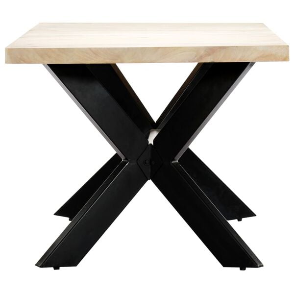 vidaXL Dining Table Bleached white, black legs