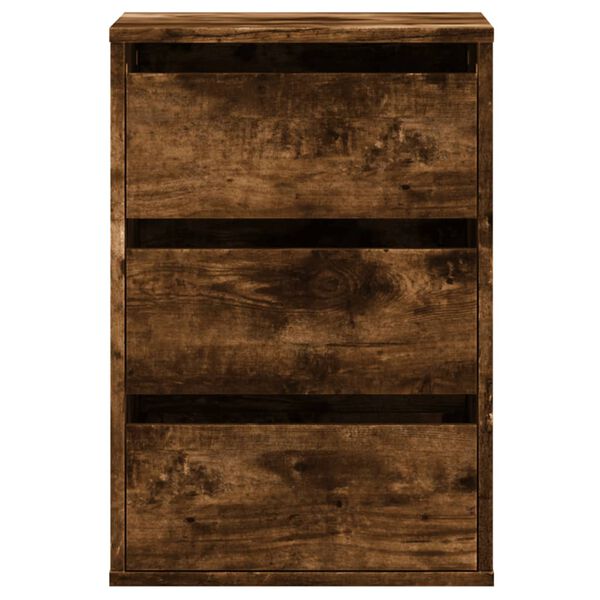 vidaXL Chest of Drawers Smoked Oak Engineered Wood 15.7 x 16.1 x 22.8 in
